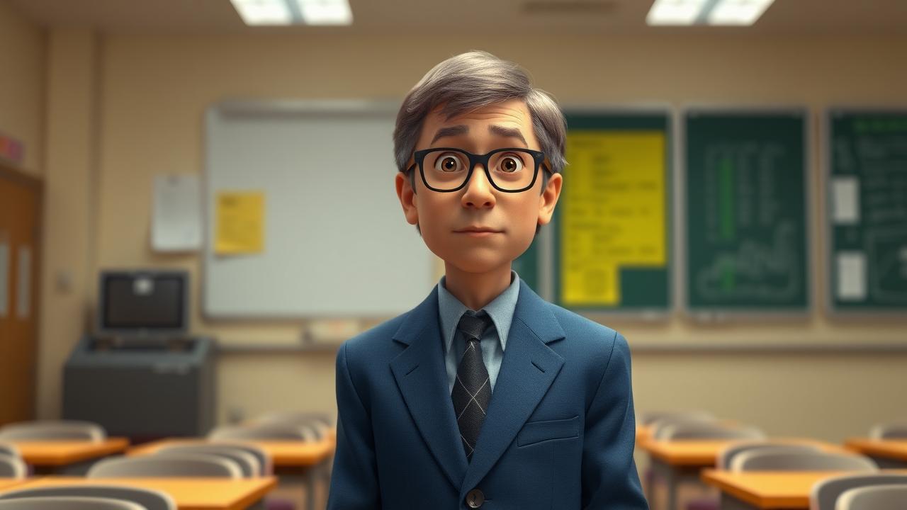 Bill Gates đứng giữa lớp học, ánh mắt quyết tâm khi tuyên bố ước mơ trở thành lập trình viên.