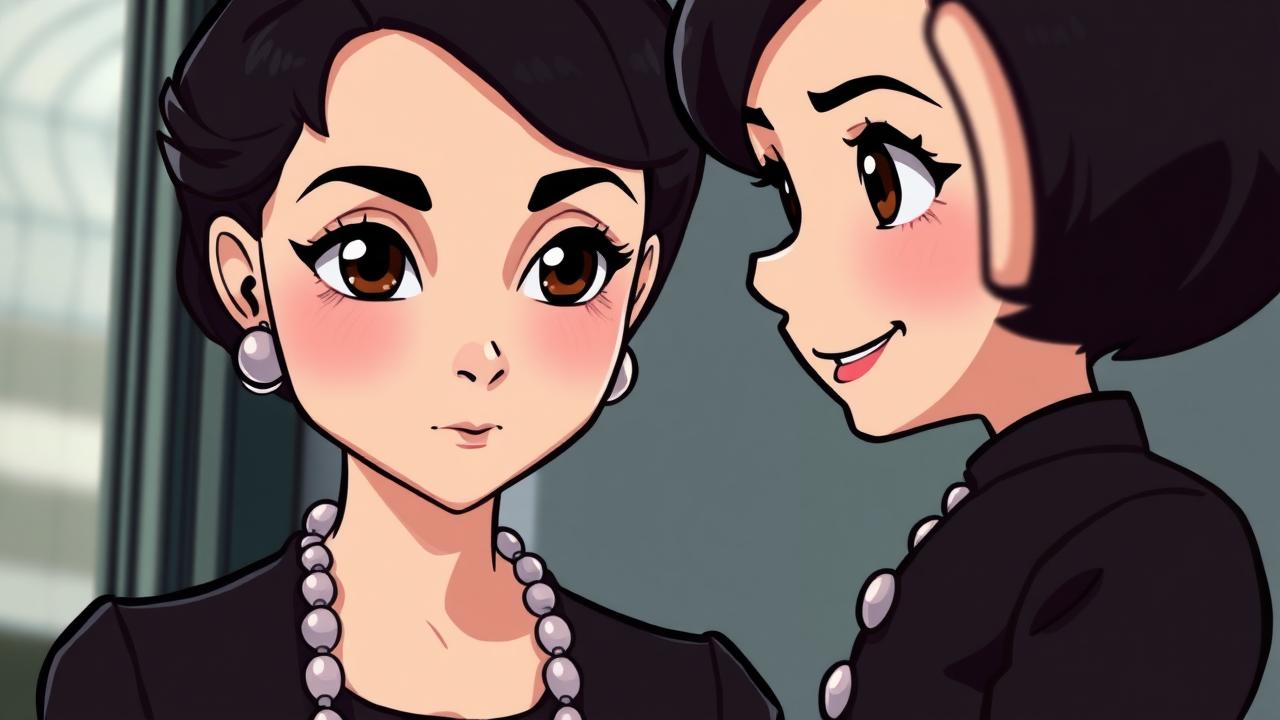 Coco Chanel lắng nghe những lời chỉ trích với vẻ mặt không khuất phục.